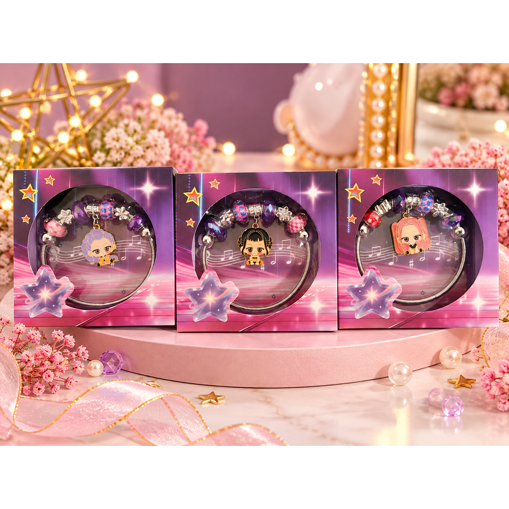Set of 3 Premium Steel Cartoon Character Bracelets | Gift Box | Kanya Pujan Gift