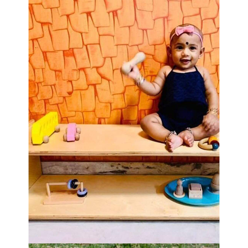 Ariro Toys Wooden Dumbbell Shaped Rattle with Bell (1-12 Months)