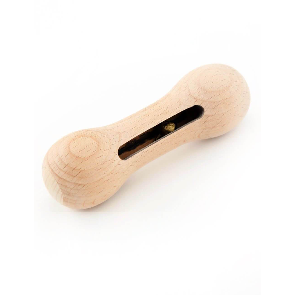 Ariro Toys Wooden Dumbbell Shaped Rattle with Bell (1-12 Months)