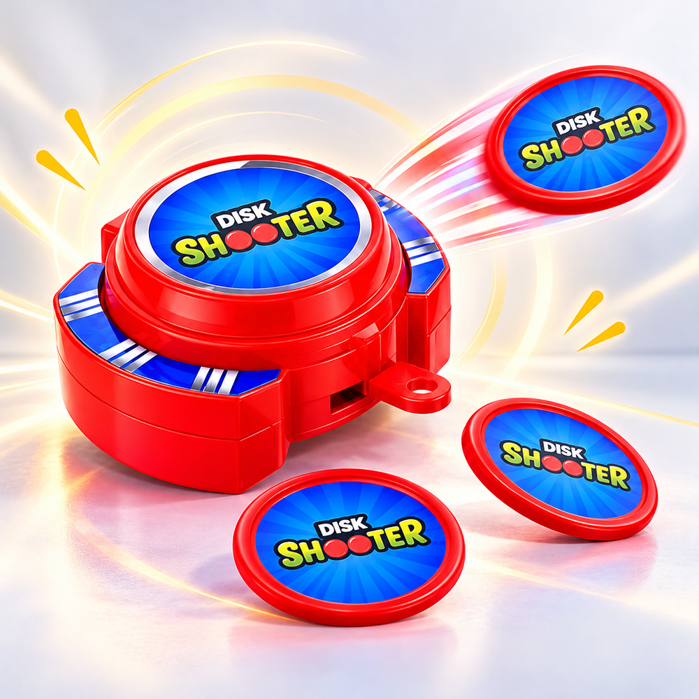 Chanak Flying Disc Shooter Game Set - 6 Pieces (Red)