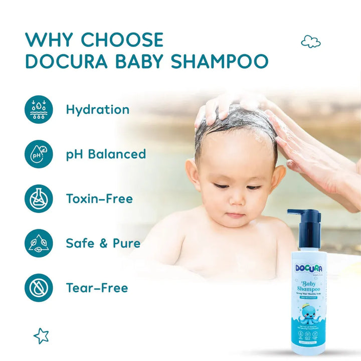 Docura Baby Shampoo - 200ml | Teal Free, pH Balanced