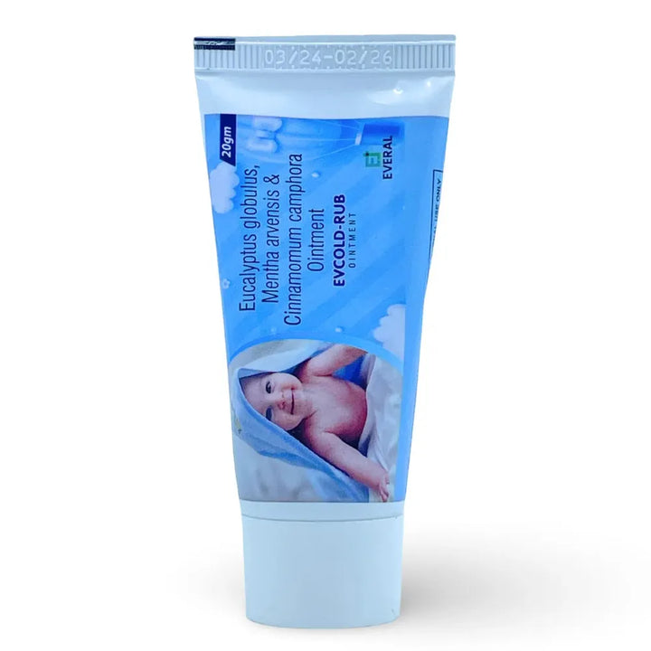 Docura EV Cold Rub Ointment - 20gm | Herbal Solution for Blocked Nose & Cold-related Discomfort