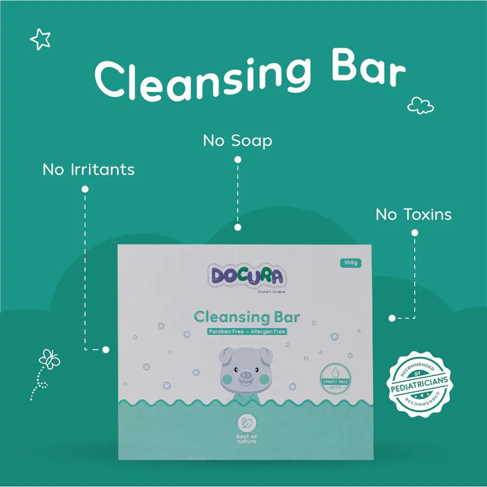 Docura Cleansing Bar - 100g | pH 5.5, Paraben Free + Allergen Free