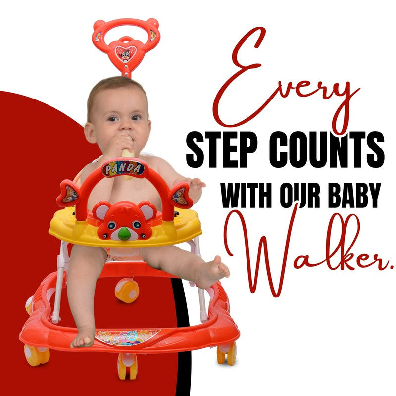 Red Musical Activity Walker with 3 Height Adjustment for Kids