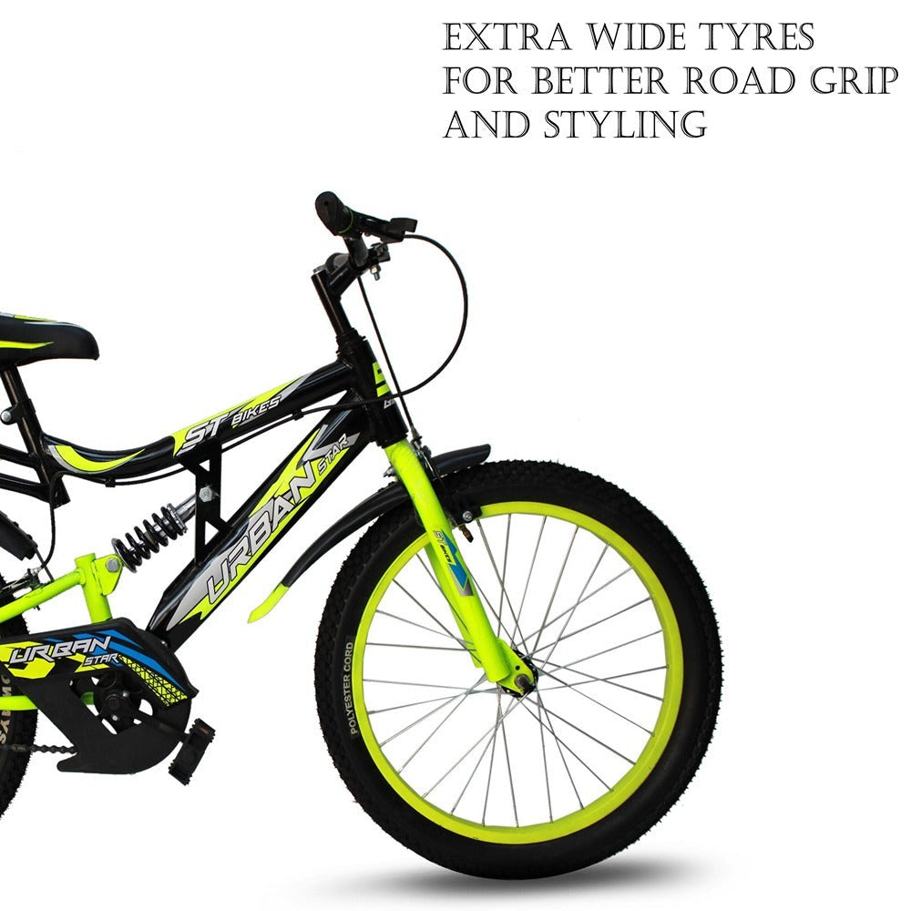 Shoker 20T Cycle (Frame Size - 12, 20 Inch) | Black and Green (COD not Available)