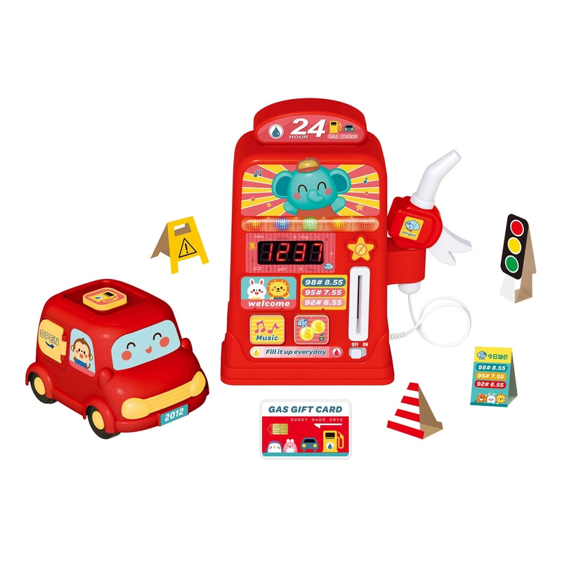 Electronic & Realistic Petrol Pump Gas Station Set (Pretend Play Set) | Battery Operated - Assorted Colors