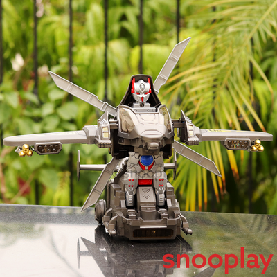 360 Degree Electric Robot Transformation Helicopter Toy with 3D Light & Sound (6-13 Years)