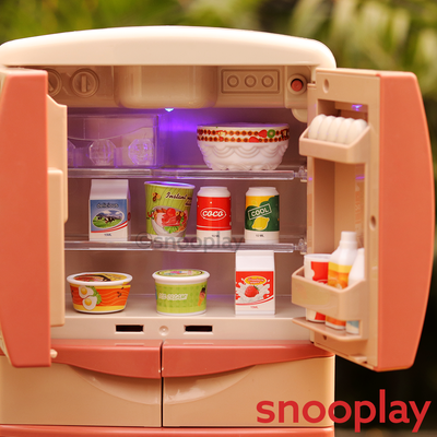 Electronic Refrigerator Set (Ice Cube Dispenser, Steam, Sound & Light Effect) Play Set