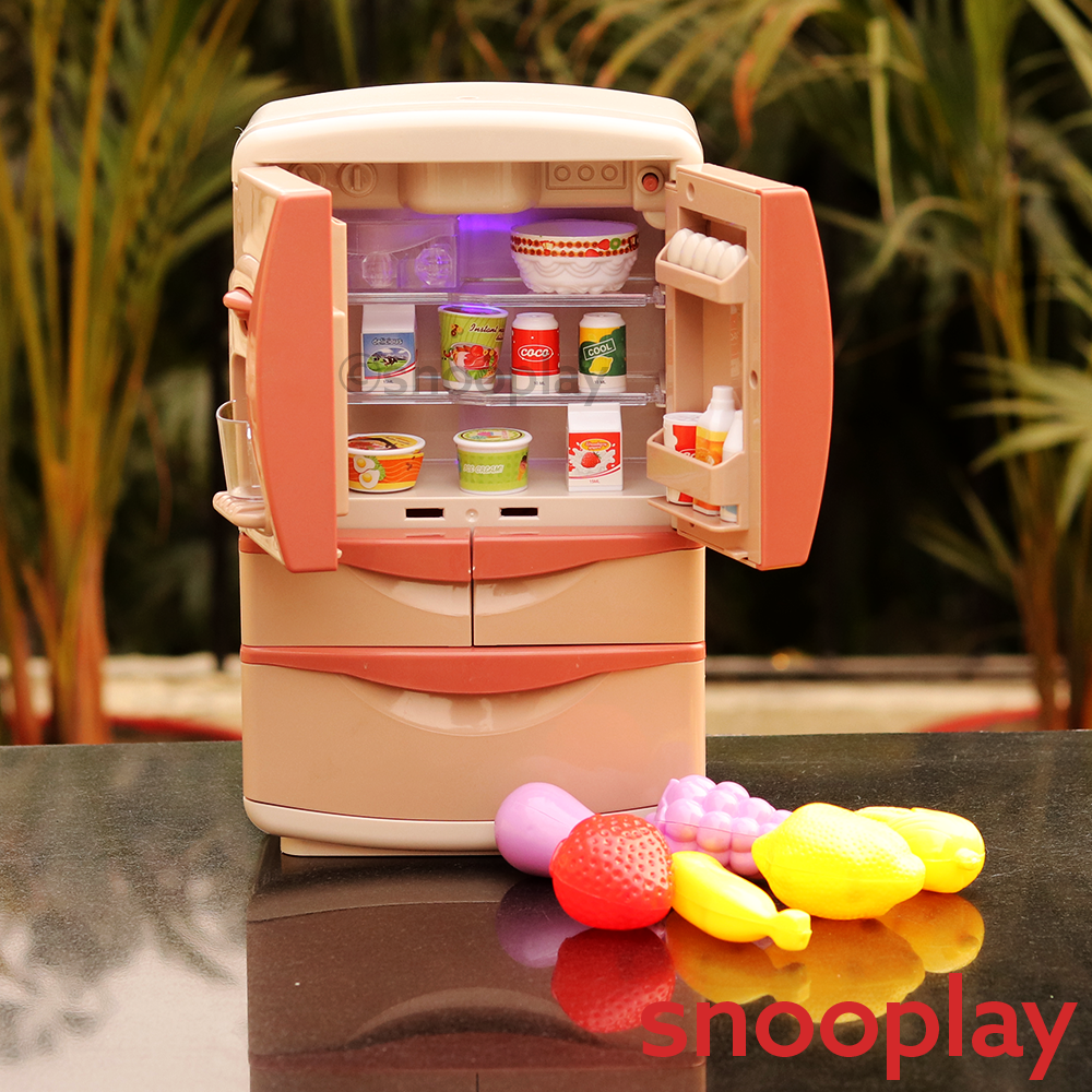 Electronic Refrigerator Set (Ice Cube Dispenser, Steam, Sound & Light Effect) Play Set