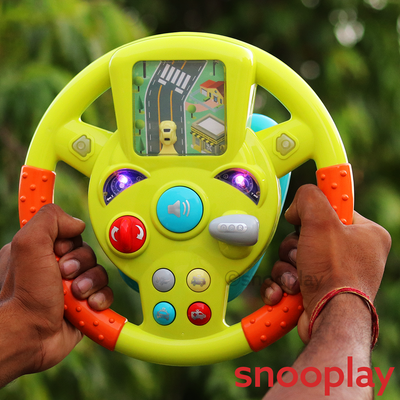 Electronic Steering Wheel (Pretend Play Car Driving) - Forward, Reverse, Parking (Sound& Light) - Assorted Colors