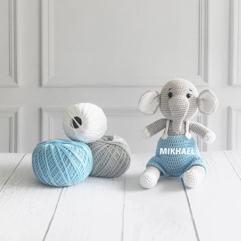 Personalised Eli the Elephant - Crochet Toys - With Name Personalization (COD Not Available)