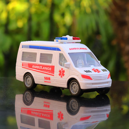Emergency Rescue Ambulance Car with Lights & Sounds (1-4 Years)
