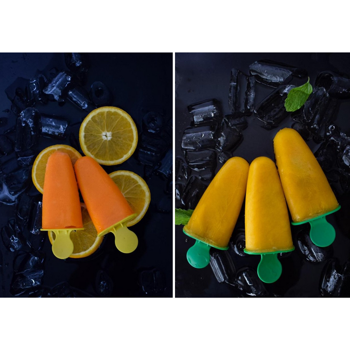 Real Fruit Power Popsicle Mix (4 Flavors - Mango, Strawberry, Pineapple, Orange) with 6 Moulds