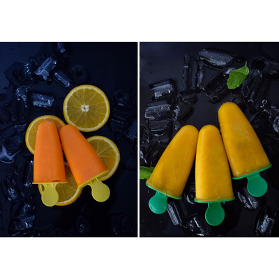 Real Fruit Power Popsicle Mix (4 Flavors - Mango, Strawberry, Pineapple, Orange) with 6 Moulds