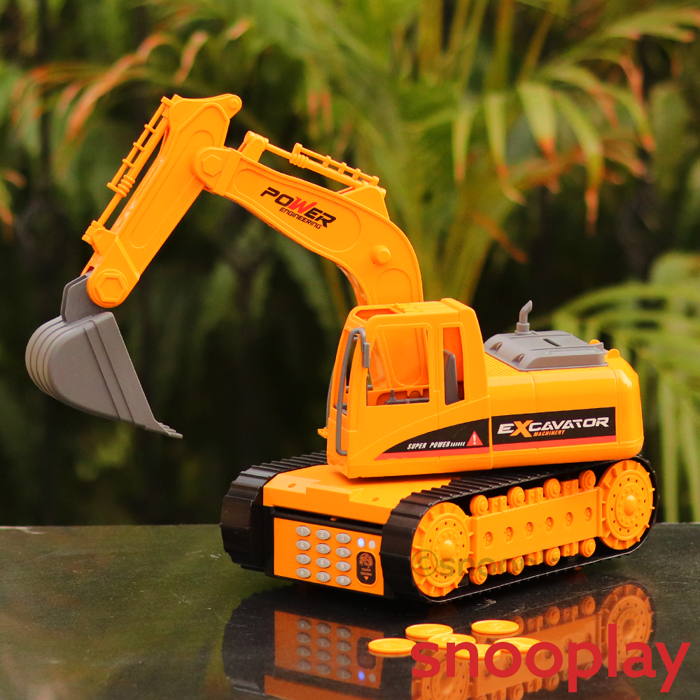 Excavator Money Piggy Bank Machine with simulated Fingerprint sensor and Password protection