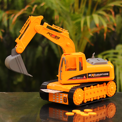 Excavator Money Piggy Bank Machine with simulated Fingerprint sensor and Password protection