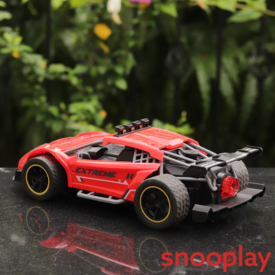 Remote Controlled Spray Runner Car with Rear Fog Steam Effect, LED Light & Sound | 1:12 Scale Model | Assorted Colours