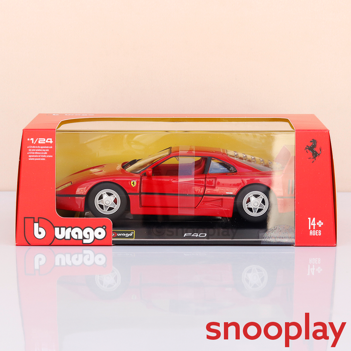 Bburago Original Ferrari F40 Licensed Diecast Car | 1:24 Scale (14 Years till Grown Ups)