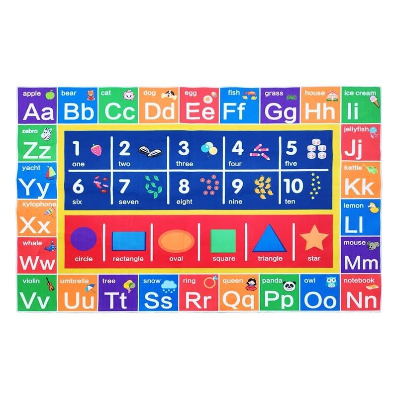 Hop N Play Educational Play Area Mat Alphabet Numbers and Shapes (2-10 Years)