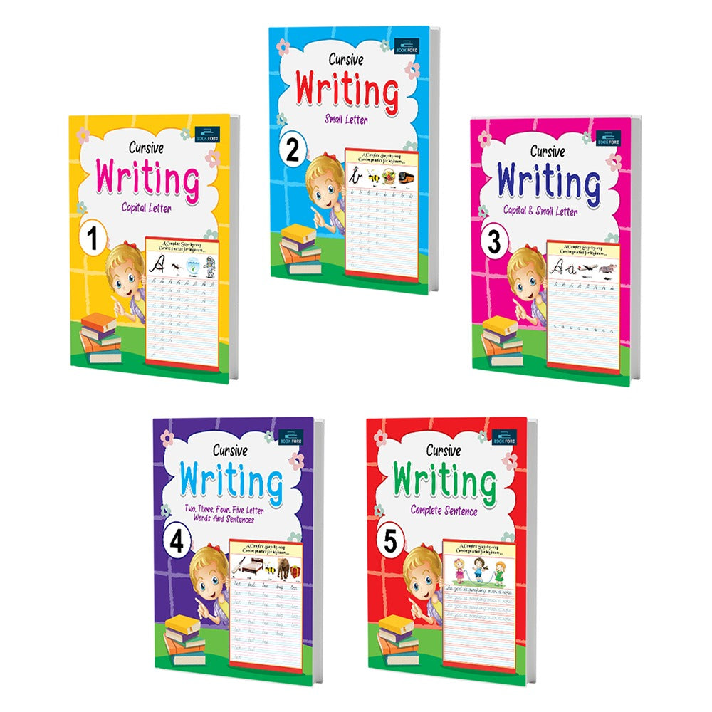 Cursive Writing Books for Kids (Set of 5) - Spark Creativity and Language Skills