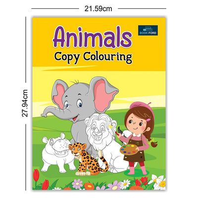 Copy Coloring Book For Kids With 64 Pages ( Set of 4 ) | Animals , Fruits , Birds and  Vegetables