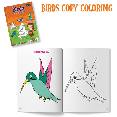 Copy Coloring Book For Kids With 64 Pages ( Set of 4 ) | Animals , Fruits , Birds and  Vegetables