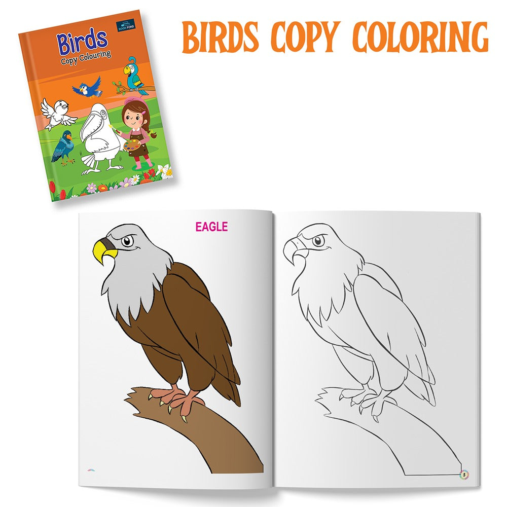 Copy Coloring Book For Kids With 64 Pages ( Set of 4 ) | Animals , Fruits , Birds and  Vegetables