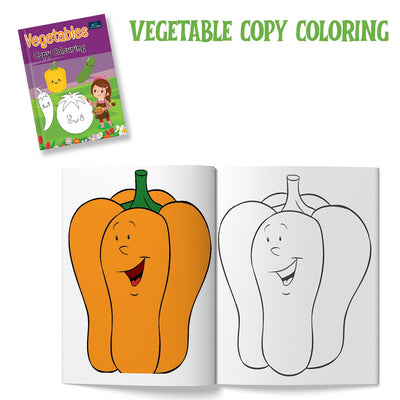 Copy Coloring Book For Kids With 64 Pages ( Set of 4 ) | Animals , Fruits , Birds and  Vegetables