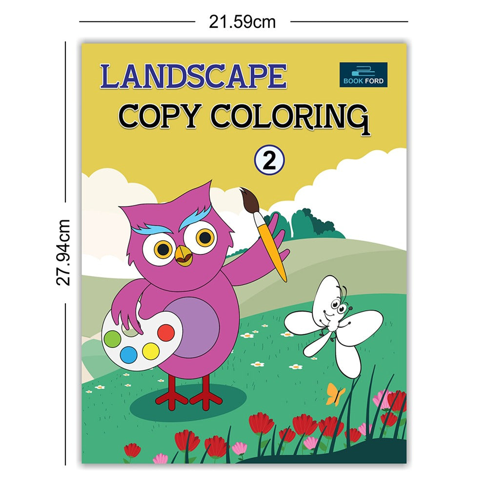 Landscape Copy Coloring Book 2 For Kids with Landscape theme