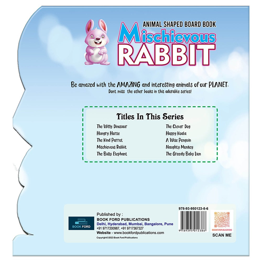 Mischievous Rabbit Animal Shaped Story Board Book - Engaging and Educational Stories for Kids