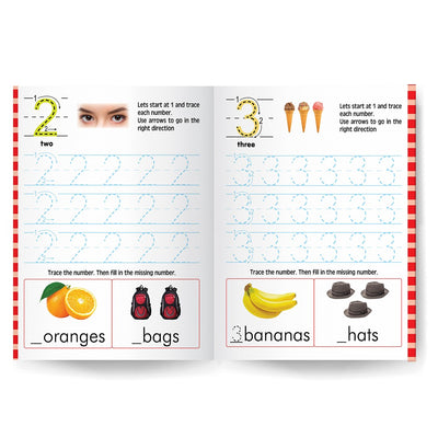 Young Minds Writing Books For Kids - Set of 2 Books - Numbers Tracing and First Writing Book