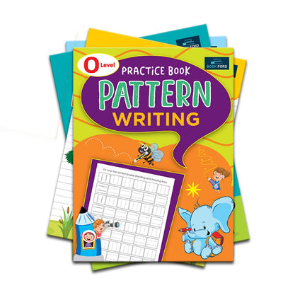 Writing Practice Book For Kids - Set Of 4 Books - Alphabet Capital Letters , Alphabet Small Letters , Numbers 1-20 , And "O' Level Practice Book Patterns Writing