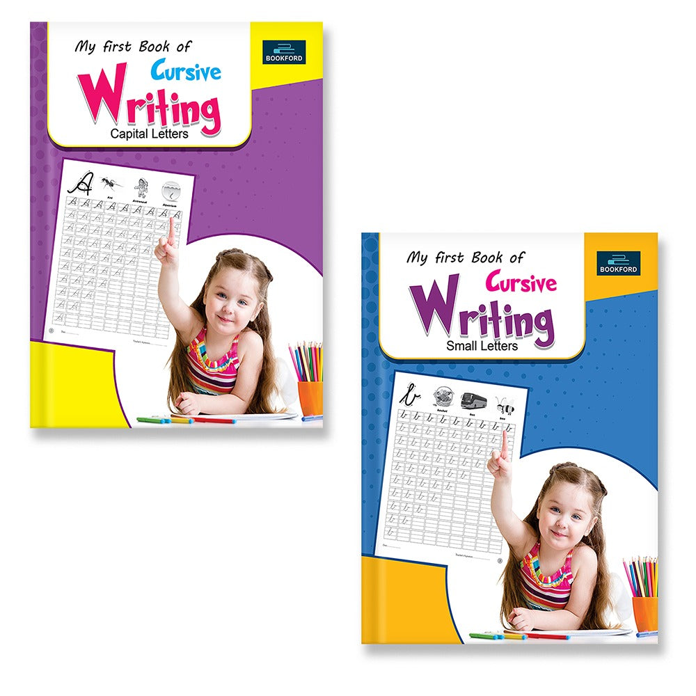 My First Cursive Writing Books For Kids - Set Of 2 Books - Capital Letters , And Small Letters