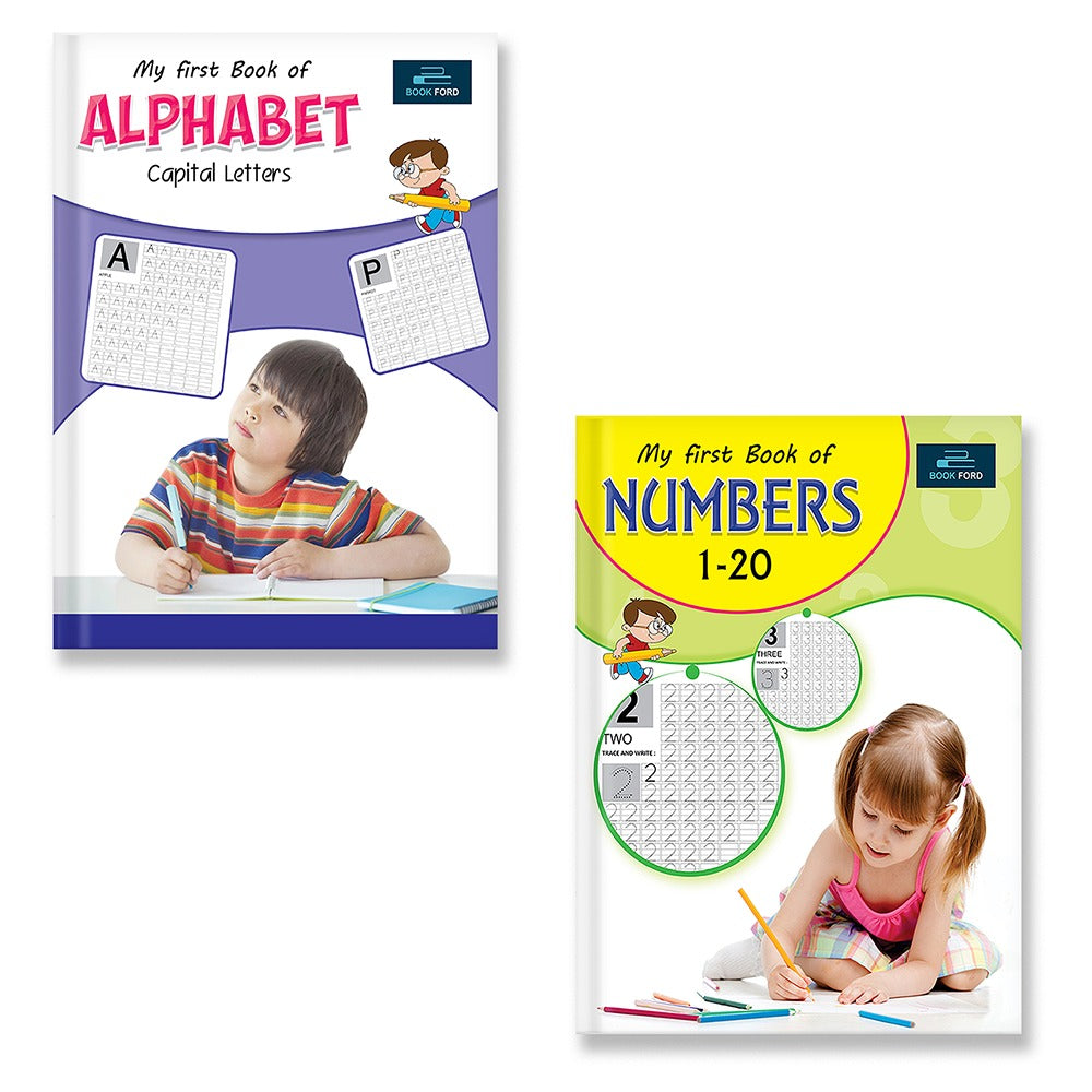 My First Writing Books For Kids - Set Of 2 Books - Capital Letters , Numbers 1-20