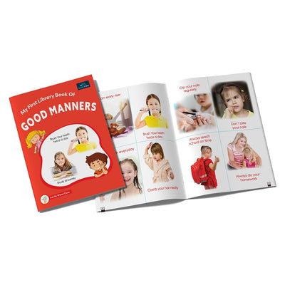 My First Library Books - Set of 4 Books - Colors & Shapes, Body Parts, Good Manners, and Nursery Rhymes For Kids