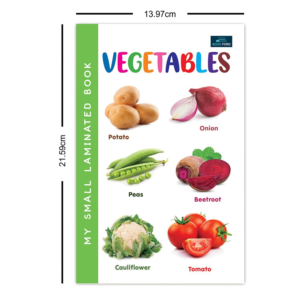 My Small Laminated Books - Set of 3 Books - Fruits , Vegetables, Wild Animals and Domestic Animals For Kids