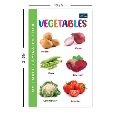 My Small Laminated Books - Set of 3 Books - Fruits , Vegetables, Wild Animals and Domestic Animals For Kids