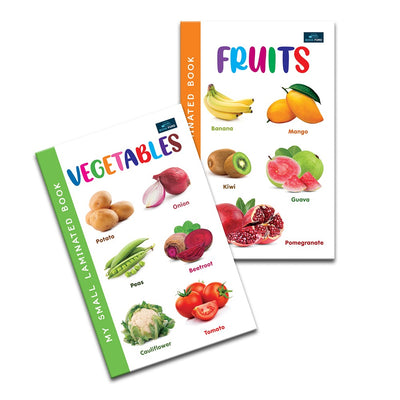 My Small Laminated Books - Set of 2 Books - Fruits and Vegetables For Kids