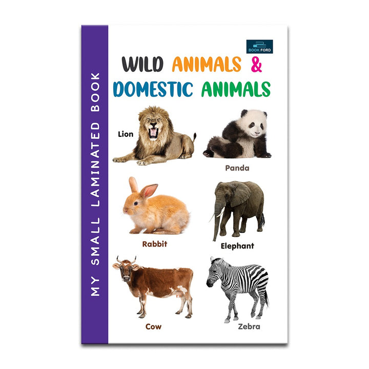 My Small Laminated Books - Set of 2 Books - Hindi Varnamala and Wild Animals and Domestic For Kids