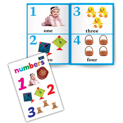 For Little Readings Library Book of - Set of 4 Books - Alphabet , Numbers , Hindi Varnamala , Colors & Shapes For Kids