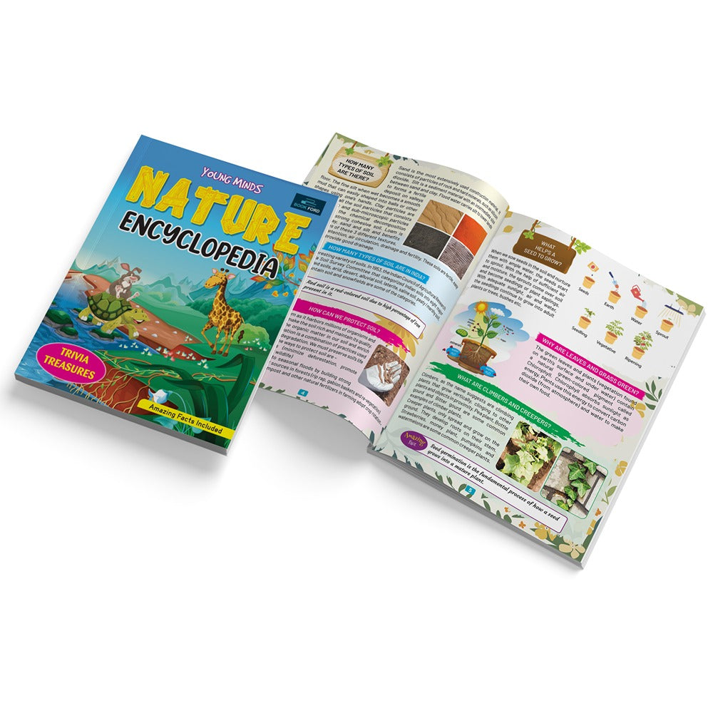 Young Minds Encyclopedia - Set of 2 Books - Animals and Nature Encyclopedia For Kids