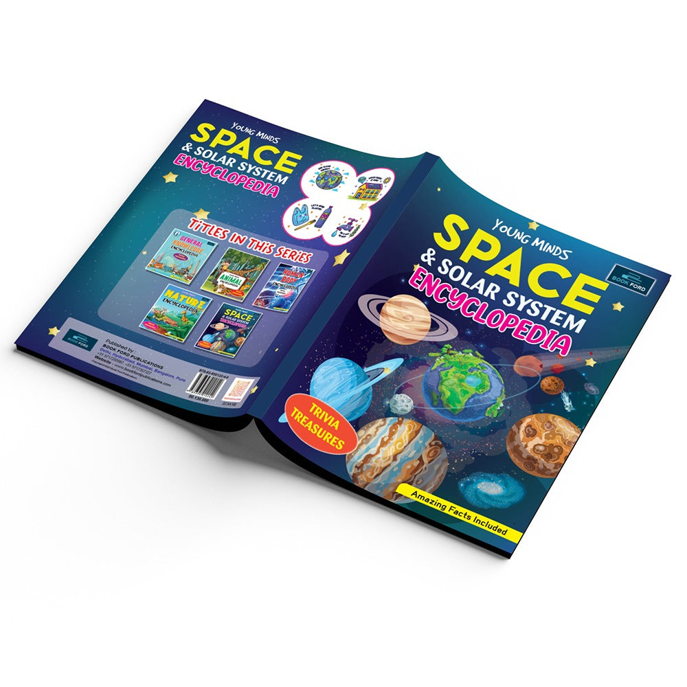 Young Minds Encyclopedia - Set of 3 - General Knowledge, Space, and Human Body Encyclopedia For Kids