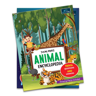 Young Minds Encyclopedia - Set of 3 - Animals , General Knowledge , and Space Encyclopedia For Kids