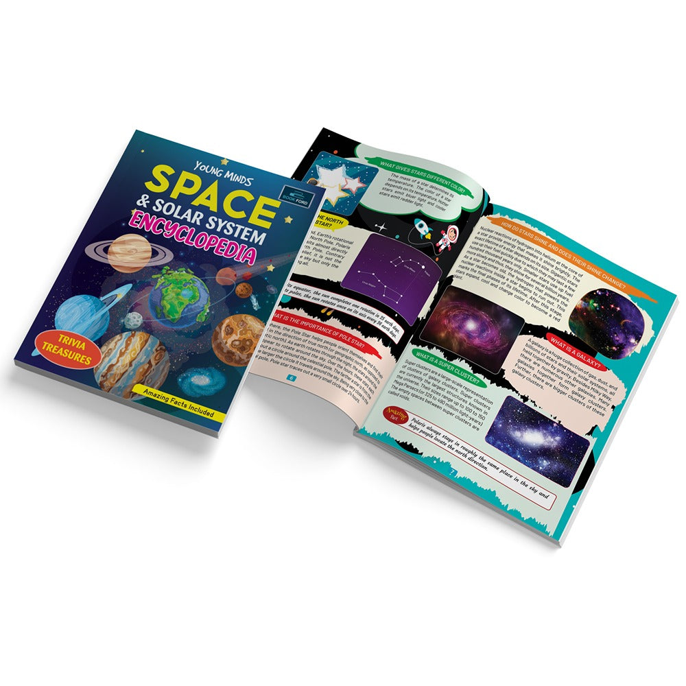 Young Minds Encyclopedia - Set of 3 - Animals , General Knowledge , and Space Encyclopedia For Kids