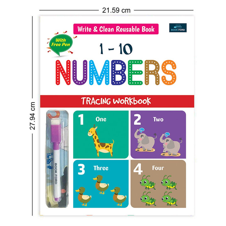 Write & Clean Reusable Book - Set of 2 Books - Numbers, Lines & Curves