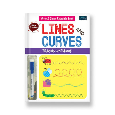 Write & Clean Reusable Book - Set of 2 Books - Numbers, Lines & Curves