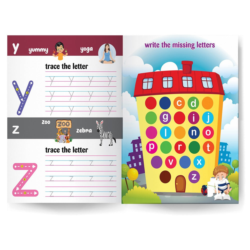Write & Clean Reusable Book - Set Of 3 Books - Alphabet Capital Letters, Alphabet Small Letters, And Lines & Curves