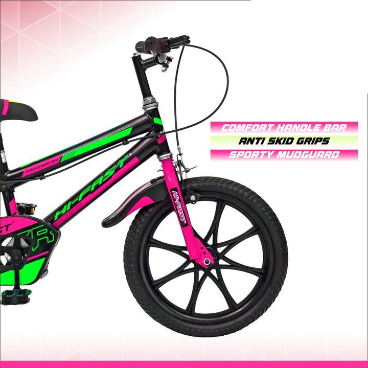 16 inch Kids Cycle for 4 to 7 Years Boys & Girls with Training Wheels FIGHTER-16T (Pink)- COD Not Available