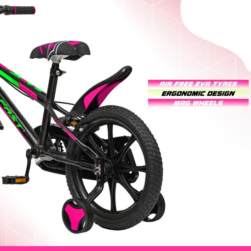 16 inch Kids Cycle for 4 to 7 Years Boys & Girls with Training Wheels FIGHTER-16T (Pink)- COD Not Available