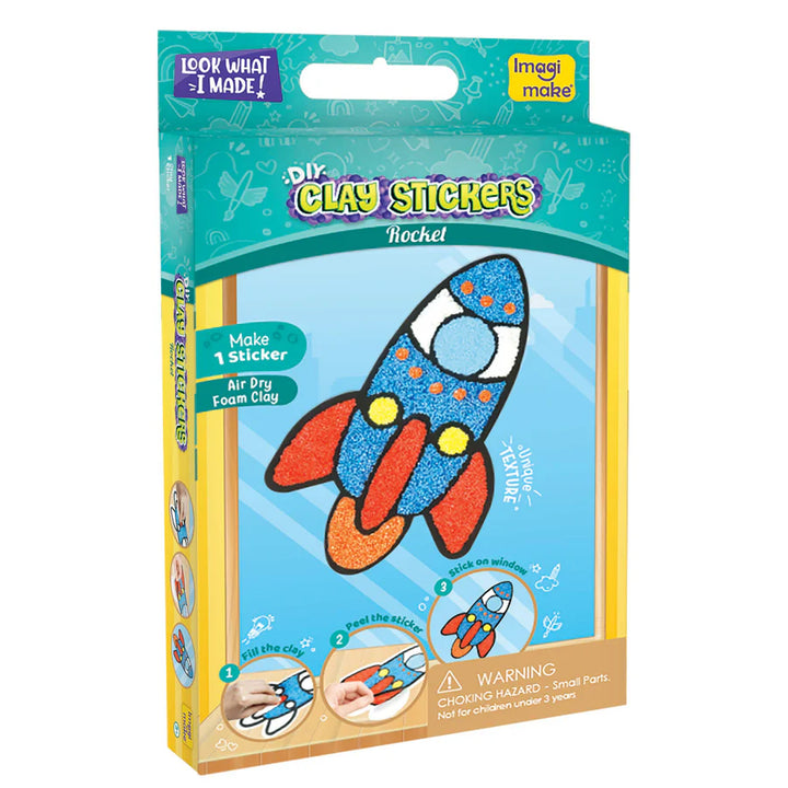 Clay Stickers - Rocket (DIY Craft Kit)